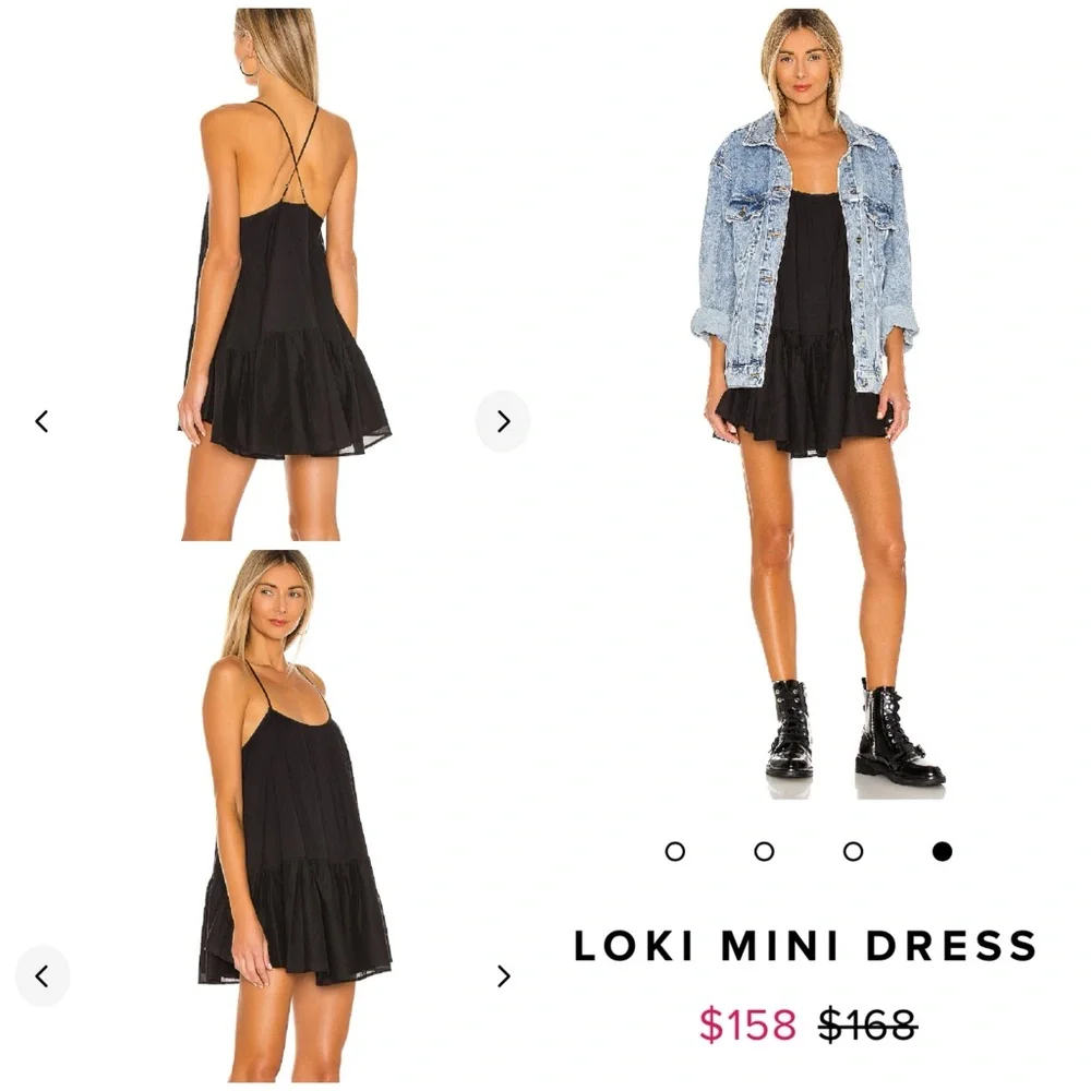 EUC Lovers and Friends Loki Mini Dress in Black Relaxed Size Small - Picture 2 of 9